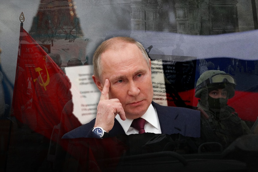A composite image of Vladimir Putin