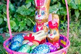 Chocolate Easter bunnies and eggs