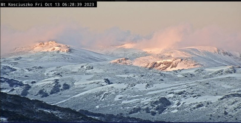 Snow on Mount Koscuiszko October 13 2023