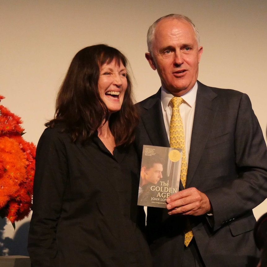 Prime Minister Malcolm Turnbull with author Joan London.