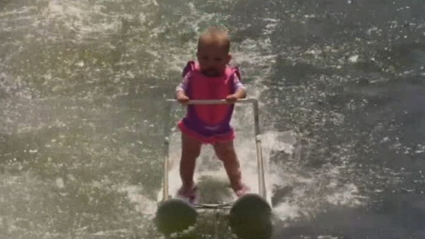 6-month-old baby breaks water-ski record