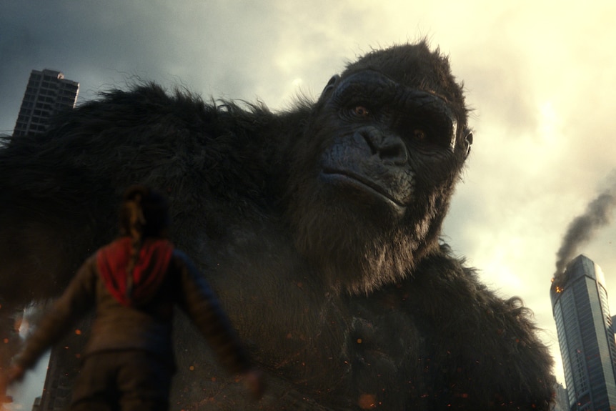 King Kong looking concerned in Godzilla vs. Kong 