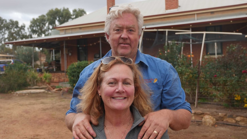 WA farmer Alan Sattler is standing on his gravel driveway in WA's Wheatbelt.