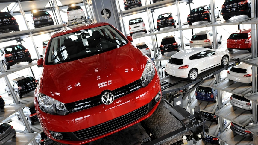 Volkswagen Golf in a car factory