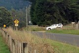 Police car near double fatal property at Wilmot Tasmania.