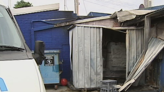 The van was damaged as was a shed