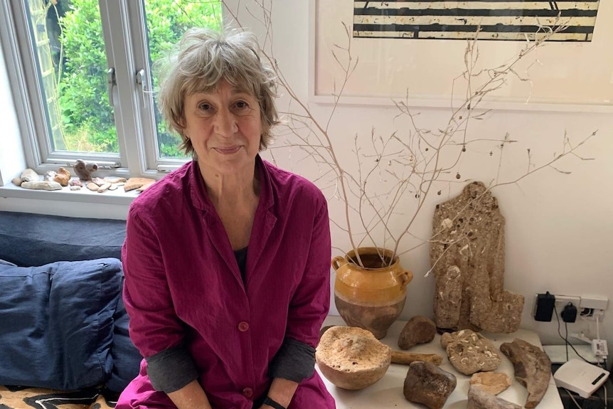 Author Julia Blackburn, at home in a room full of fossilised bones and plants from Doggerland