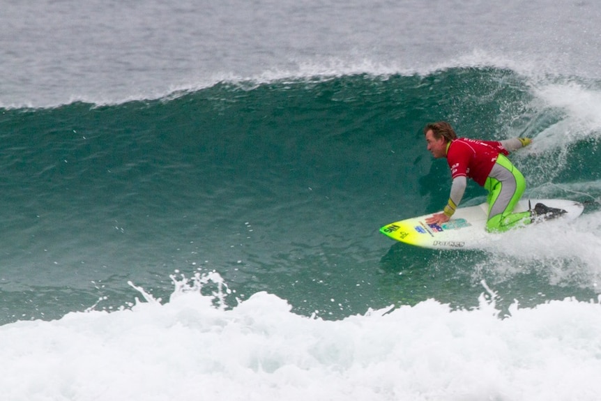 Mark 'Mono' Stewart in action at the world adaptive surfing championships