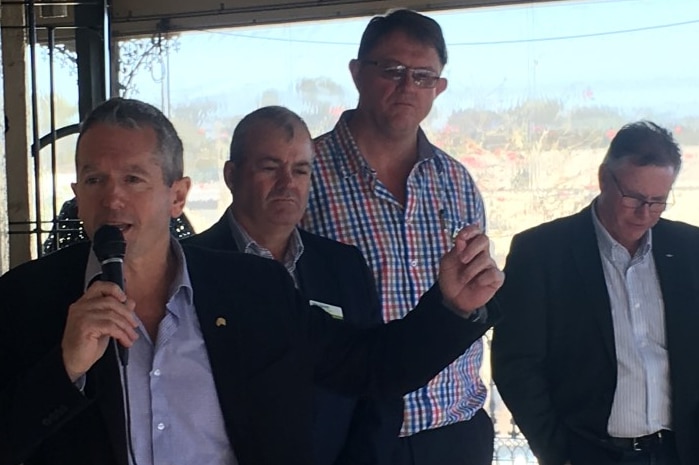 Image of Terry Redman, John Hassell, Nicholas Fardell and Tony Crook at a WA Nationals event in Kalgoorlie.