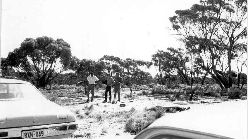 Keith Basterfield at Kimba in 1973 investigating a UFO incident