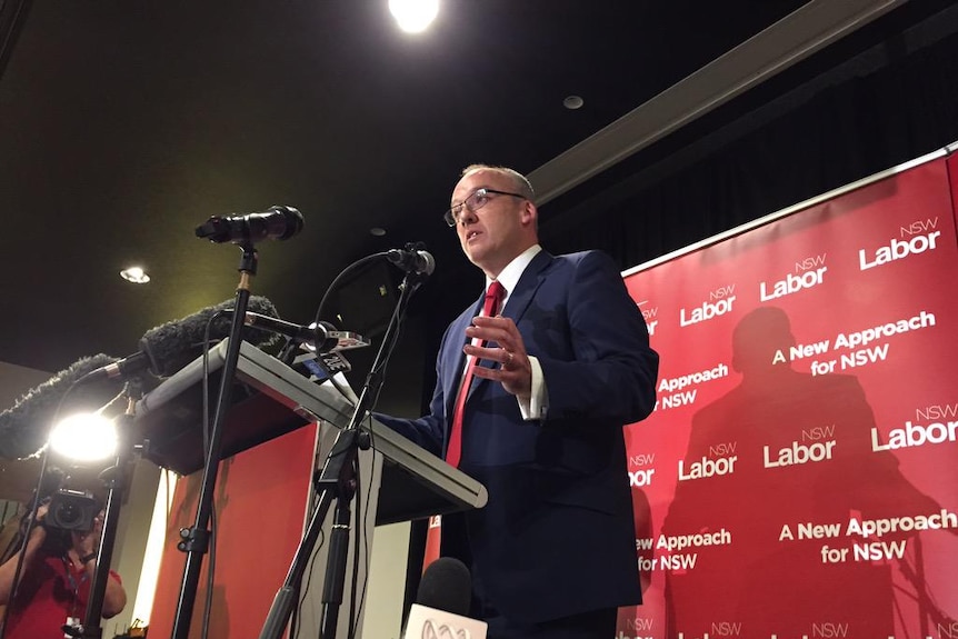 NSW Opposition Leader Luke Foley concedes defeat in the state election.