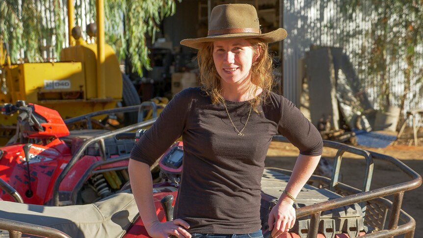 CEO at Farmers for Climate Action, Verity Morgan-Schmidt on Noonbah station south of Longreach in July 2019.