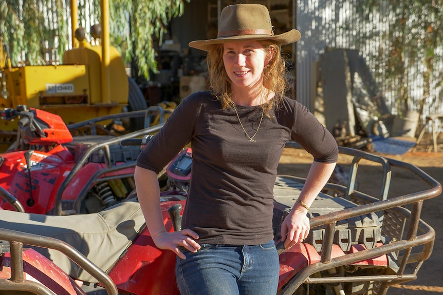 CEO at Farmers for Climate Action, Verity Morgan-Schmidt on Noonbah Station south of Longreach in July 2019.