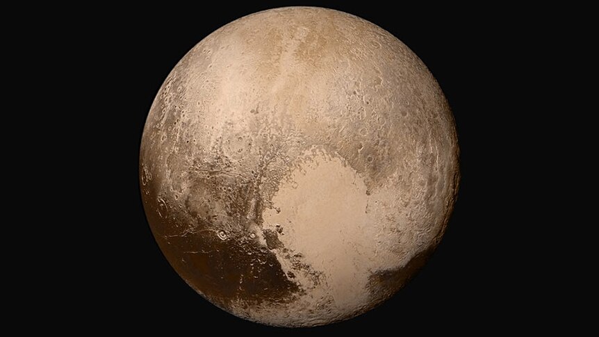 New Horizons took this image on its closest approach to Pluto, 450,000 kilometres away.