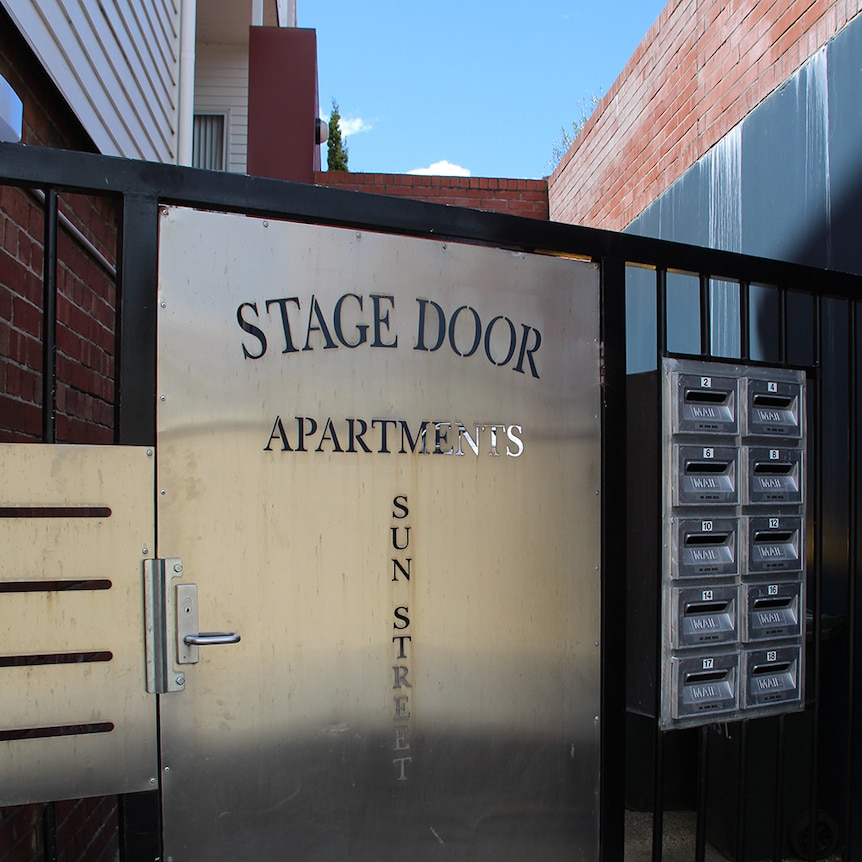 Door to modern apartments in Wapping