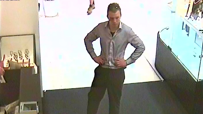 Police are searching for the man described as Caucasian, approximately 185cm tall and aged between 25 and 30 years old.