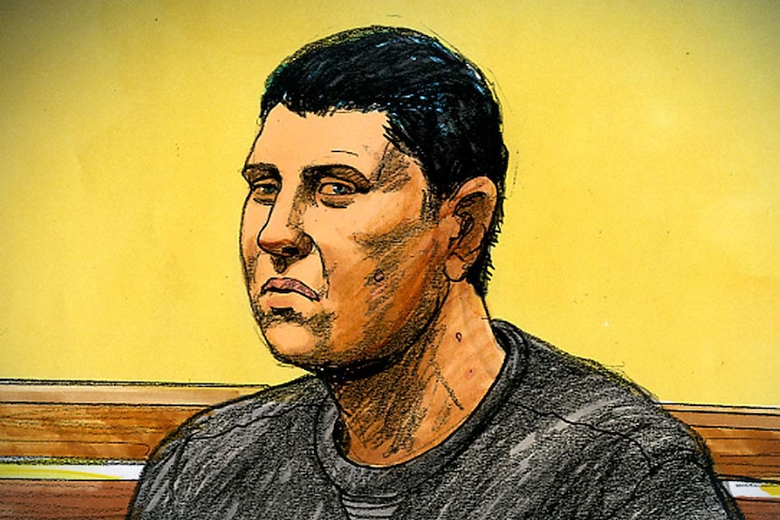 A court sketch of Shay Kotiau.
