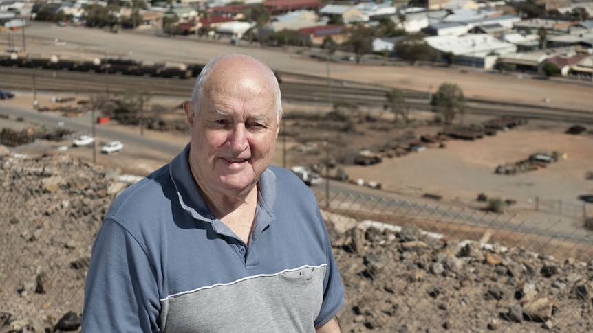 Ron Josephs standing at a lookout overlooking Broken Hill.