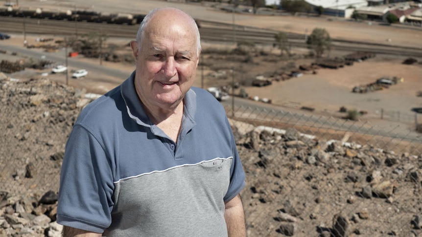 Ron Josephs standing at a lookout overlooking Broken Hill.