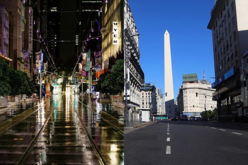 A side by side shot of Melbourne and Buenos Aires streets.