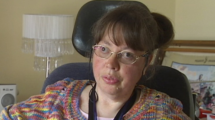 Sue, who has cerebral palsy, and lived in an aged care facility in WA