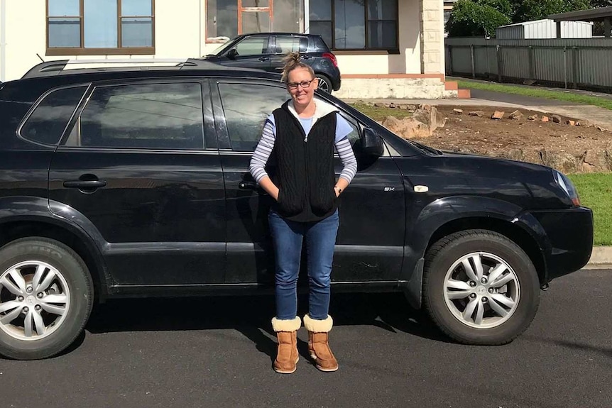 Brooke Phillips standing in front of her home in Mount Gambier, SA.