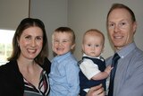 Tara and Matt Cousins with their sons James, 4, and Harry, 1.