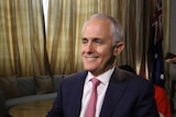 Malcolm Turnbull prepares for an interview with 7.30