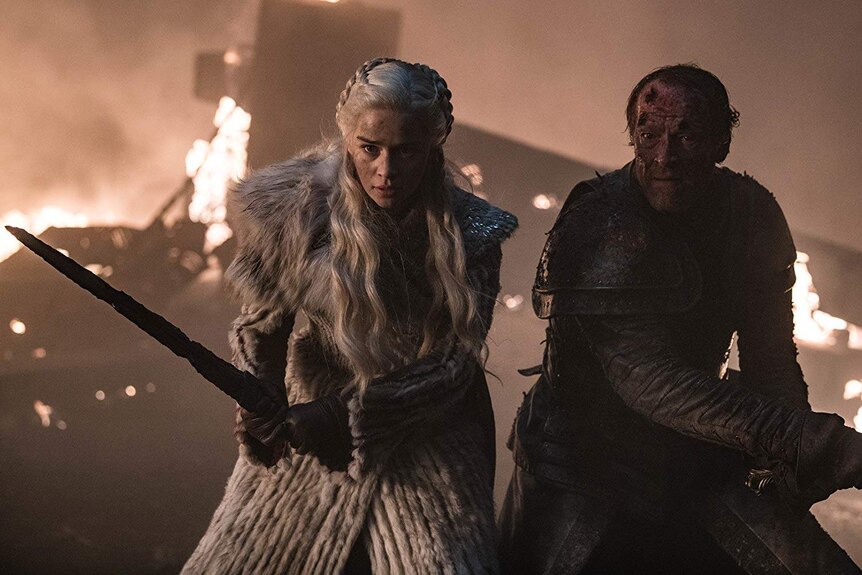Daenerys and Jorah fight at Winterfell.