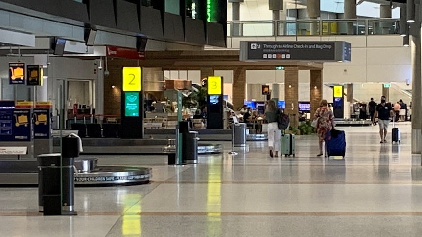 Brisbane Domestic Airport Qantas baggage collection looking empty 