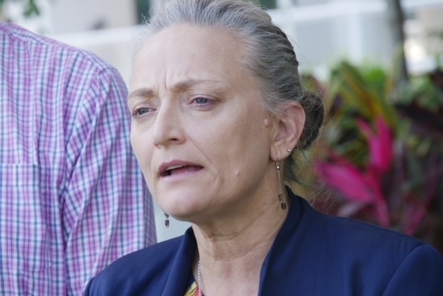 Territory Families Minister Kate Worden at a press conference in Darwin. 28/07/2021