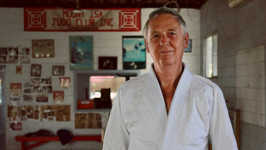 Puck Gibson standing in the Mount Isa Judo Club.