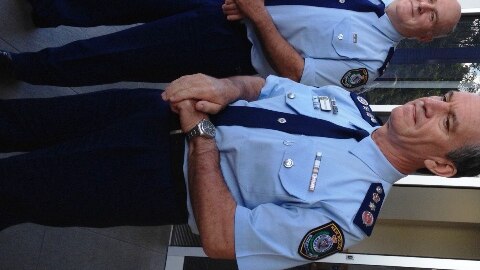 Commander Greg Martin with Police Commissioner Andrew Scipione