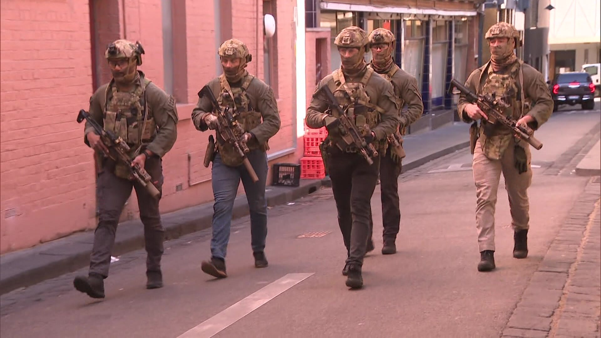 Armed tactical police