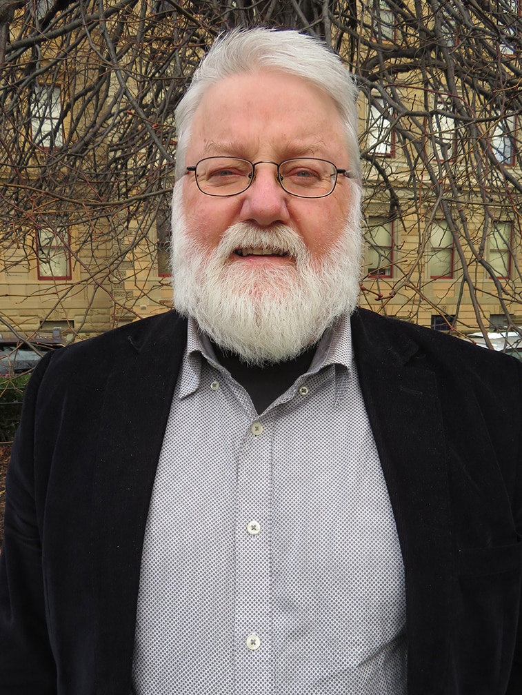 Alderman Bill Harvey, photographed in Franklin Square, Hobart, August 2018