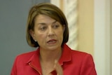 TV still of Queensland Premier Anna Bligh speaking in Qld Parliament in Brisbane on August 28, 2008.