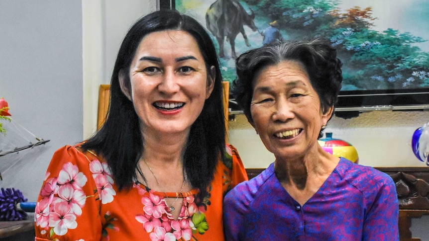 My Huong with her real birth mother, Ho Thi Ich