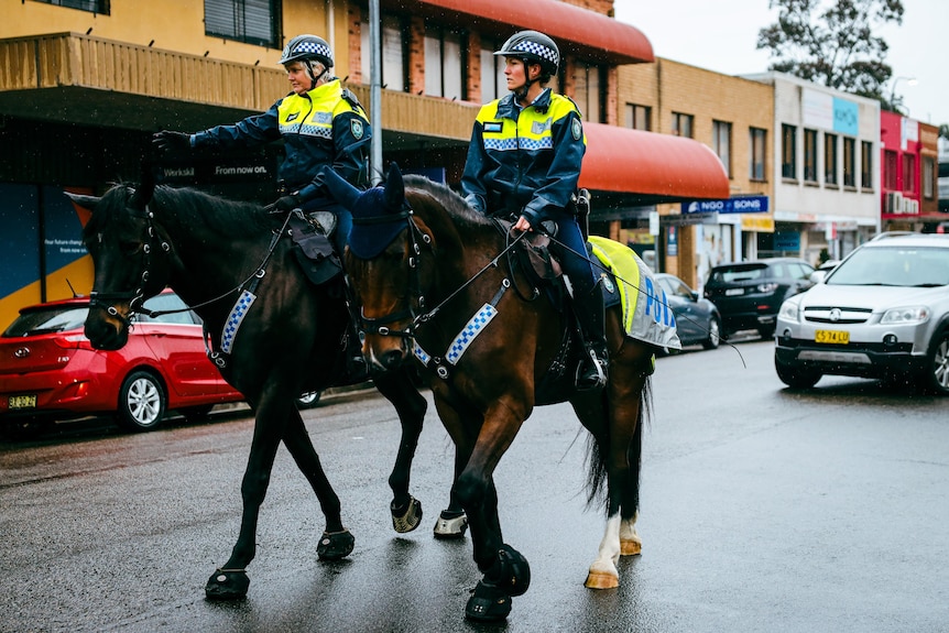 police on horseback on the streets
