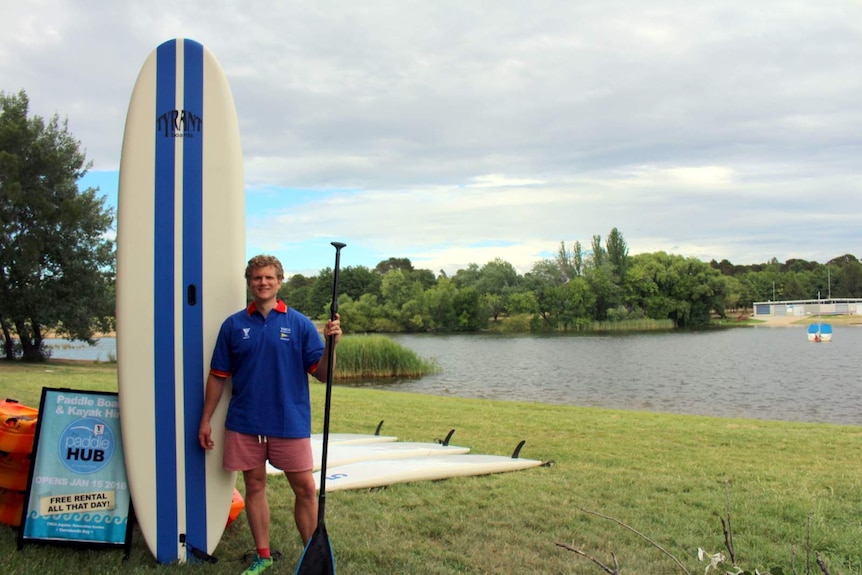 YMCA community development manager Peter Burns at the paddle hub on Lake Burley Griffin.