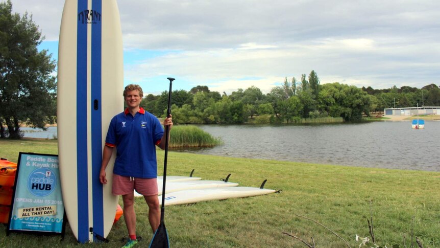 YMCA community development manager Peter Burns at the paddle hub on Lake Burley Griffin.