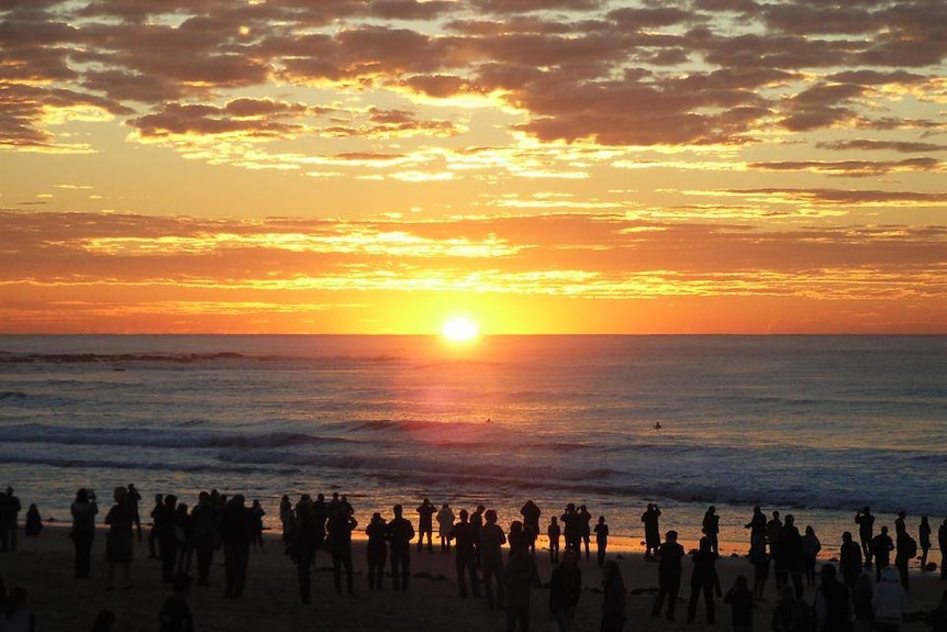 A record 43,000 people attended the dawn service at Nobbys Beach, Newcastle