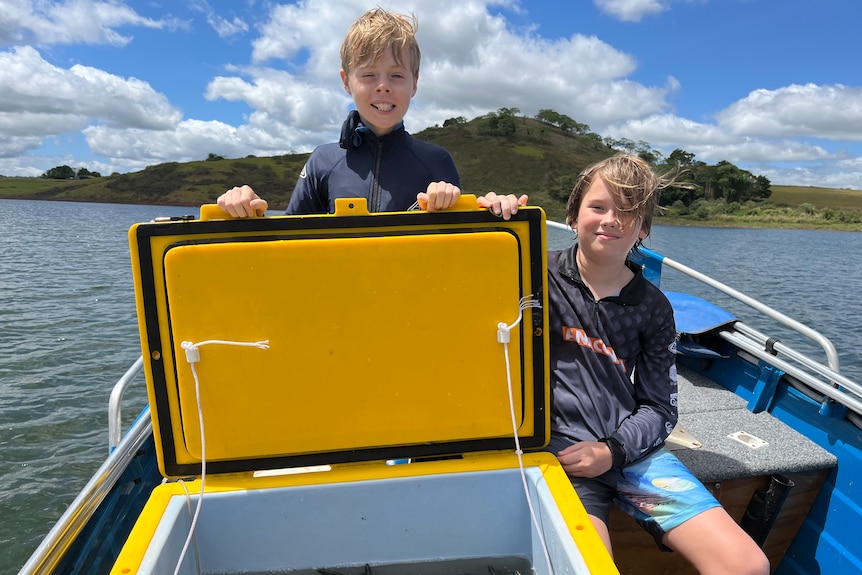 Two boys in a boat