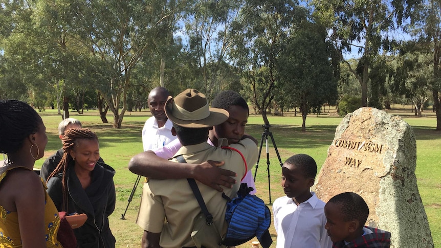 Theogene Ngamije celebrates