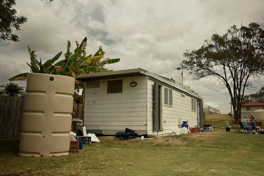 The exterior of a small demountable home.