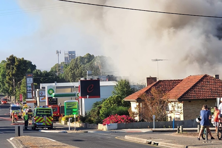 Smoke from a fire at Mount Barker.