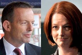 Opposition Leader Tony Abbott (left) and Prime Minister Julia Gillard (AAP)