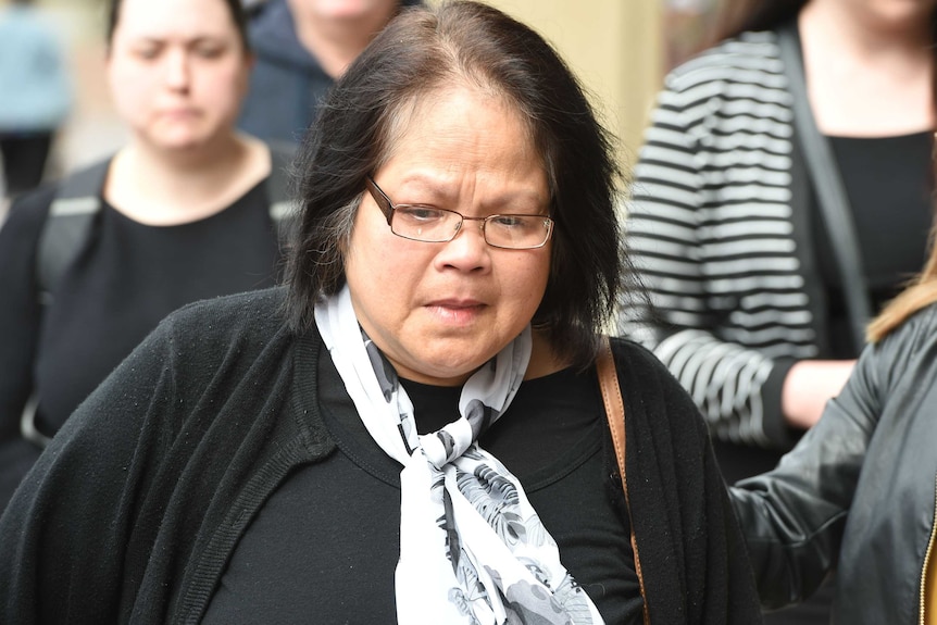 Evansueda Vize leaves court after her daughter's murderer Michael James Quinn was found guilty.