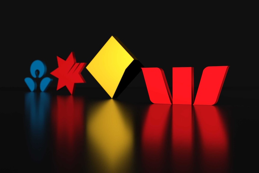 Australia's big four bank logos: Commonwealth, National, ANZ, and Westpac.