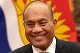 Kiribati's President Taneti Maamau smiles during a signing ceremony at the Great Hall of the People in Beijing.