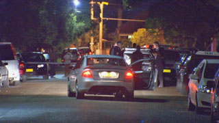 Police at the scene of a shooting in Bexley